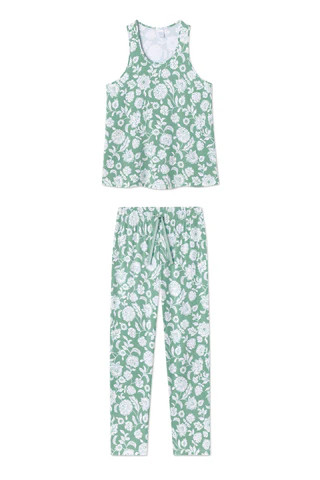 DreamModal Ribbon Tank-Long Set in Meadow Bouquet | Lake Pajamas