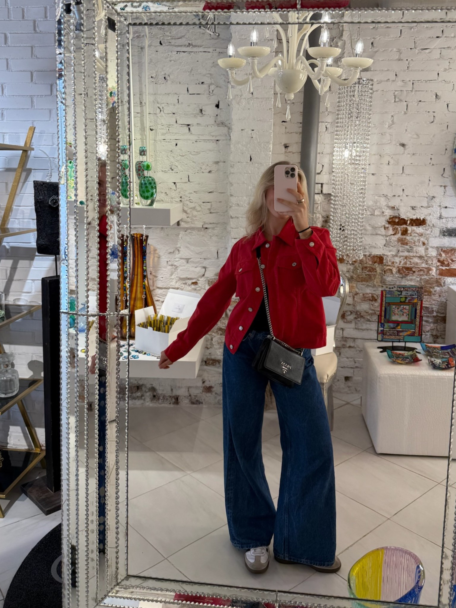 red jean jacket is vintage, but linked a free people one!!! reformation jeans 🫶🏼🫶🏼

#LTKSeasonal #LTKShoeCrush #LTKStyleTip