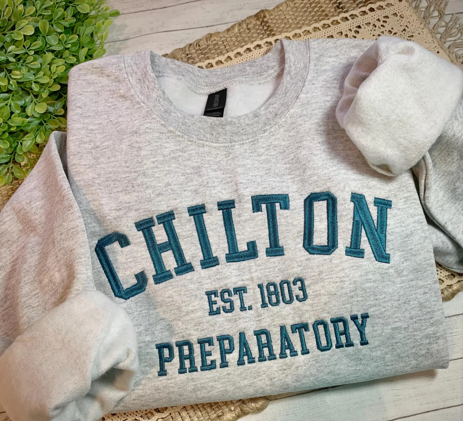 Embroidered Chilton Sweatshirt/Prep School Varsity Crewneck/Booked Weekend/Fall Sweater Weather/C... | Etsy (Global)