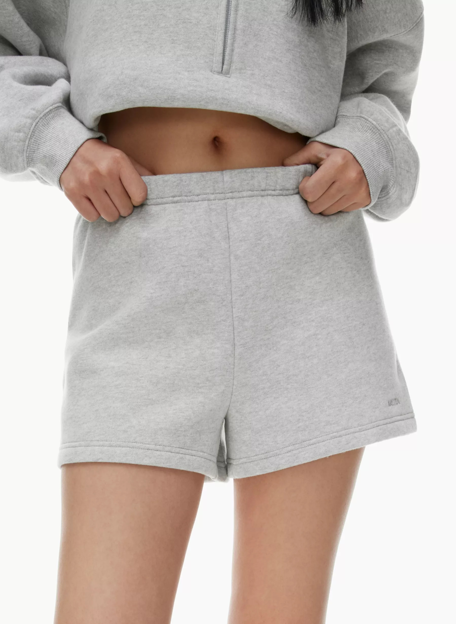 COZY FLEECE PERFECT HI-RISE MINI SWEATSHORT | Aritzia