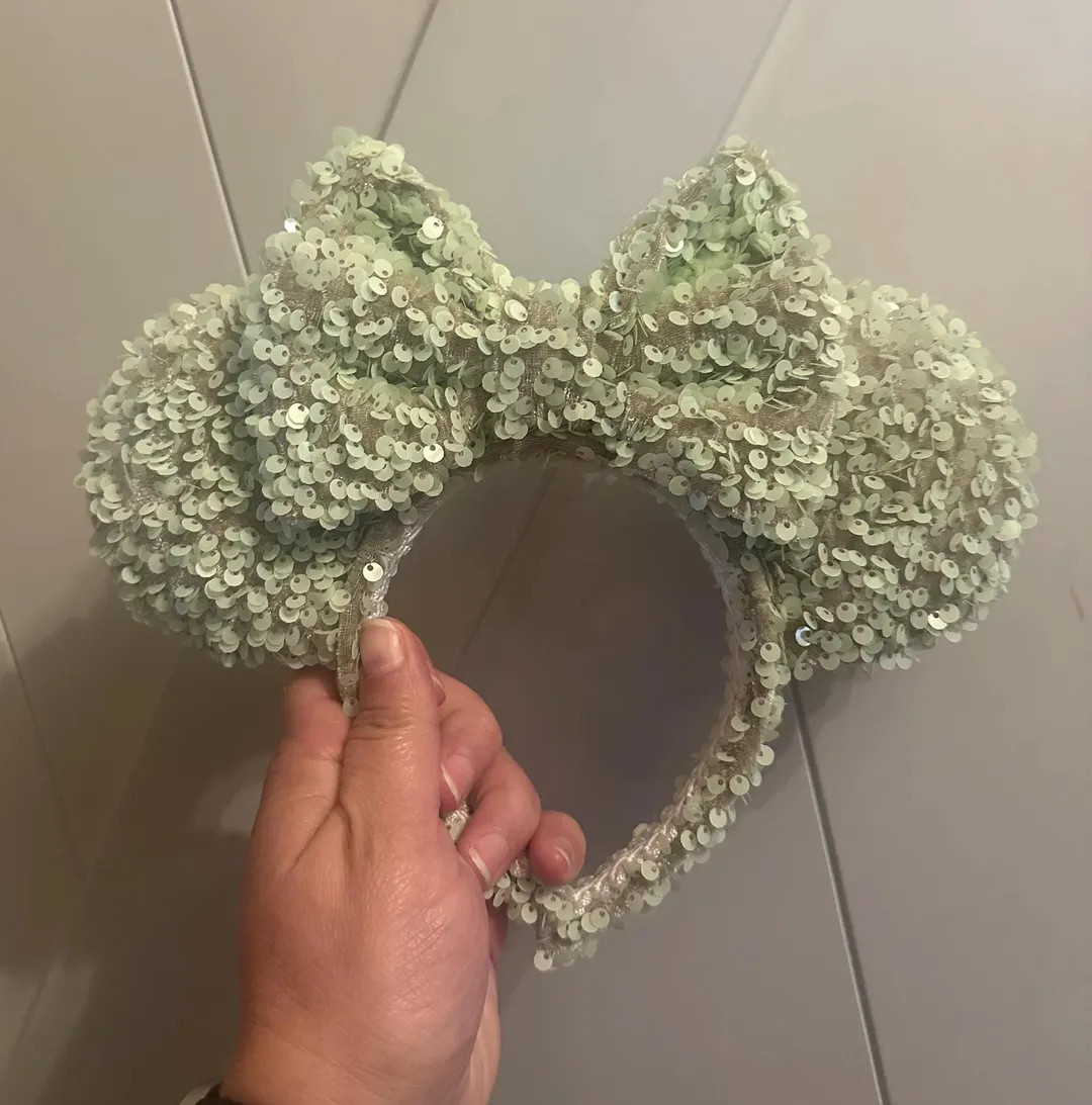 Green, Pistachio Sequin Mouse Ears | Etsy (US)