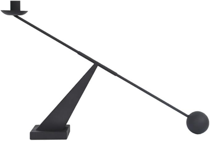Black Metal Modern Taper Candlestick Holders,Creative Geometric Line Simple Candle Stands Decorat... | Amazon (US)