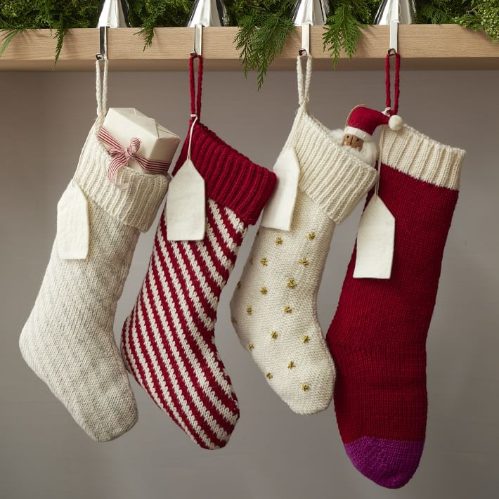 St. Jude Knit Metallic Thread Starburst Stocking | West Elm | West Elm (US)