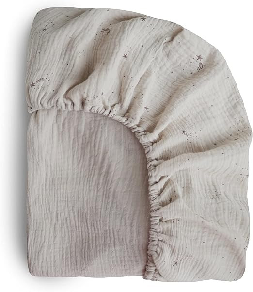 mushie Extra Soft Muslin Fitted Crib Sheet | 28"x 52" (Falling Stars) | Amazon (US)