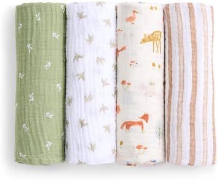 aden + anais Essentials Cotton Muslin Swaddle, Breathable Baby Blanket, Ideal for Boys, Girls, Ne... | Amazon (US)