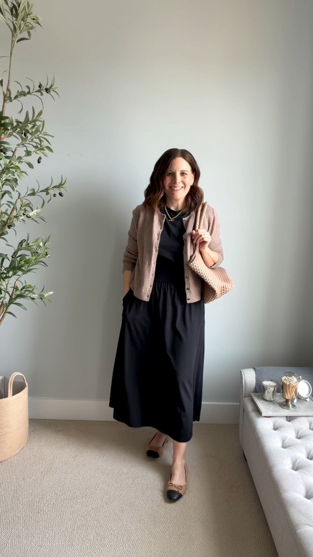 Today’s doctor’s appointment outfit. We hit 90 degrees today and this cardigan came off quickly (size up, it fits short and small). This @loft black cap sleeve maxi dress fits TTS, I’m in a small. This is an easy outfit for work, church or appointments. I shared this dress in my long weekend capsule wardrobe and love how comfy it is! It has pockets! 

#LTKOver40 #LTKSaleAlert #LTKMidsize