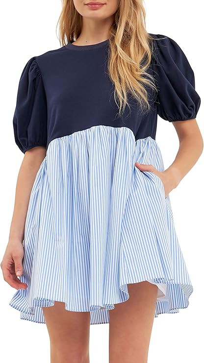 English Factory Mixed Media Babydoll Dress | Amazon (US)