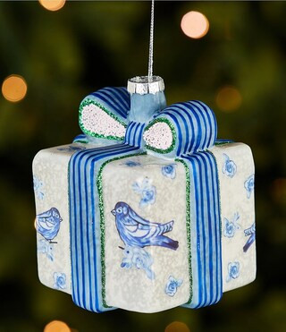 Meet Me Under The Mistletoe Bird Present Ornament, Set Of 2 | Dillard's