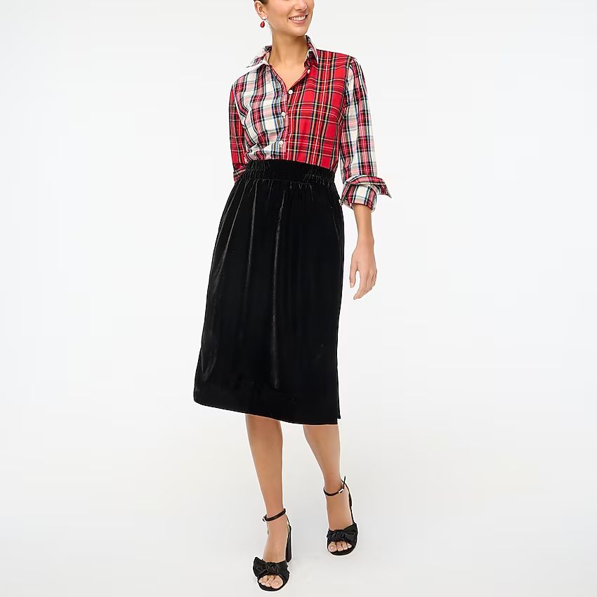 Velvet pull-on skirt | J.Crew Factory