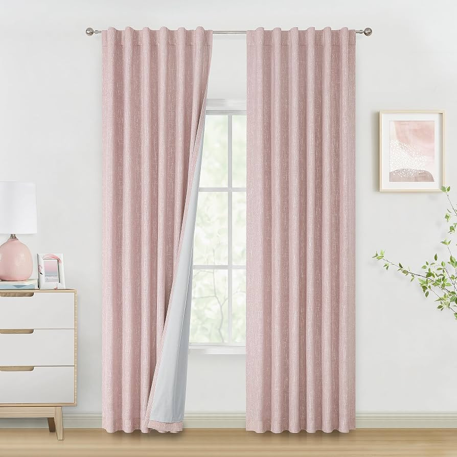 Vision Home Pink Full Blackout Curtains 84 inch for Girls Bedroom Nursery Room Darkening Window T... | Amazon (US)