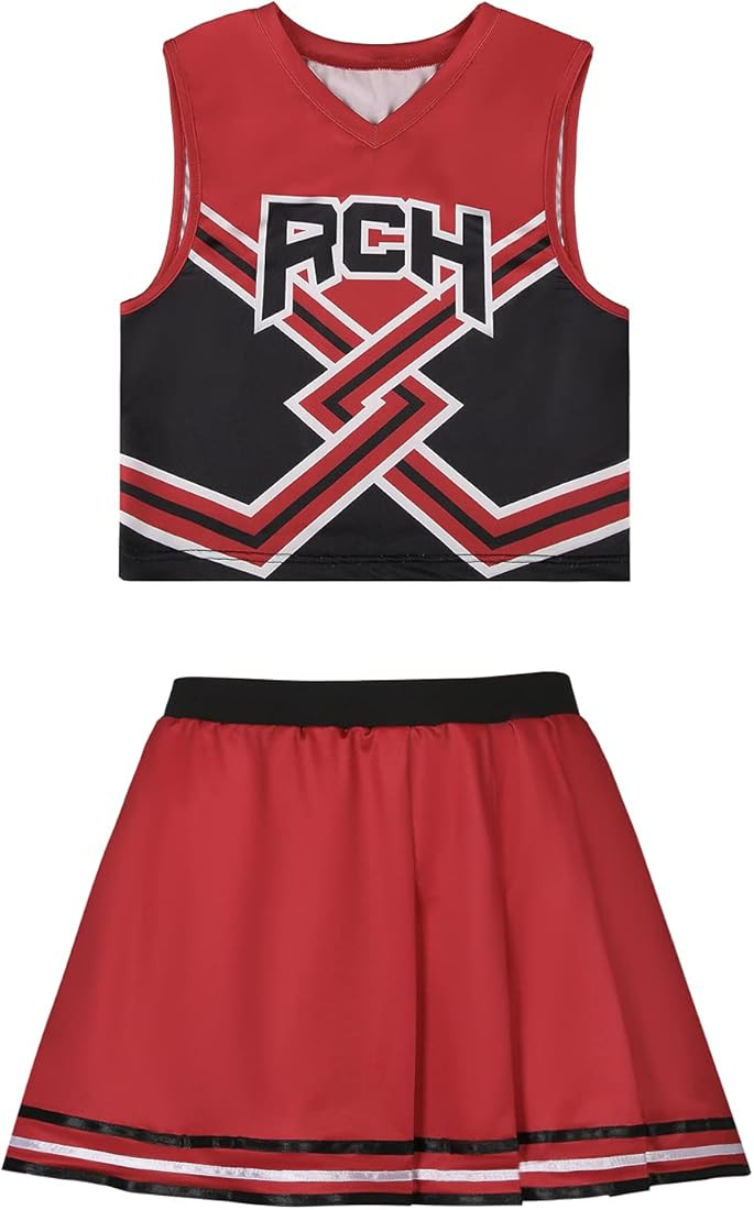 Materuis Bring It On Cheerleader Costume for Women RCH Top Skirt Girl Cheerleaders Uniform Girls ... | Amazon (US)