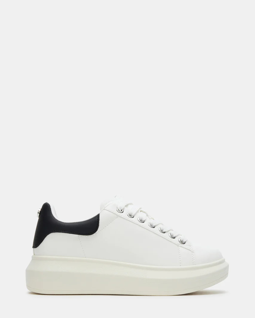 GASP WHITE/BLACK Low-Top Lace-Up Sneaker | Women's Sneakers | Steve Madden (US)