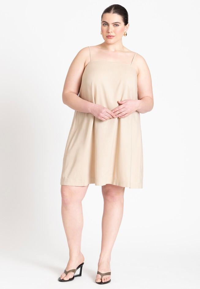 Relaxed Square Neck Mini Dress | Eloquii