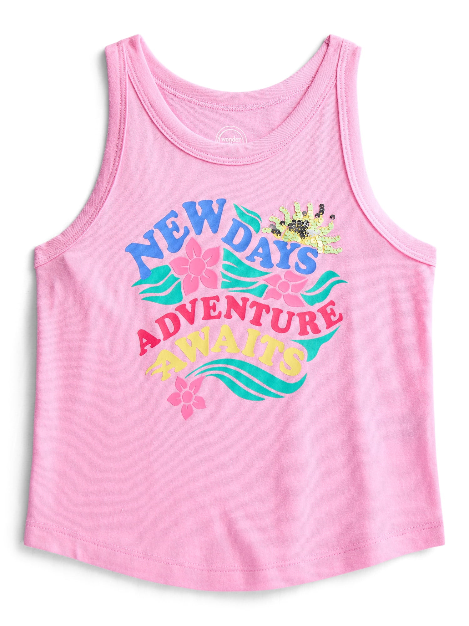 Wonder Nation Girls Graphic Tank Top, Sizes 4-18 & Plus | Walmart (US)