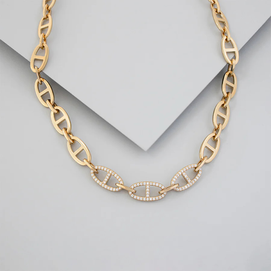 Multi Link Anchor 14K Gold Vermeil Chain Necklace | Wanderlust + Co
