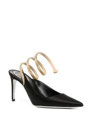 Cleo 80mm rhinestone-embellished satin pumps | Farfetch Global