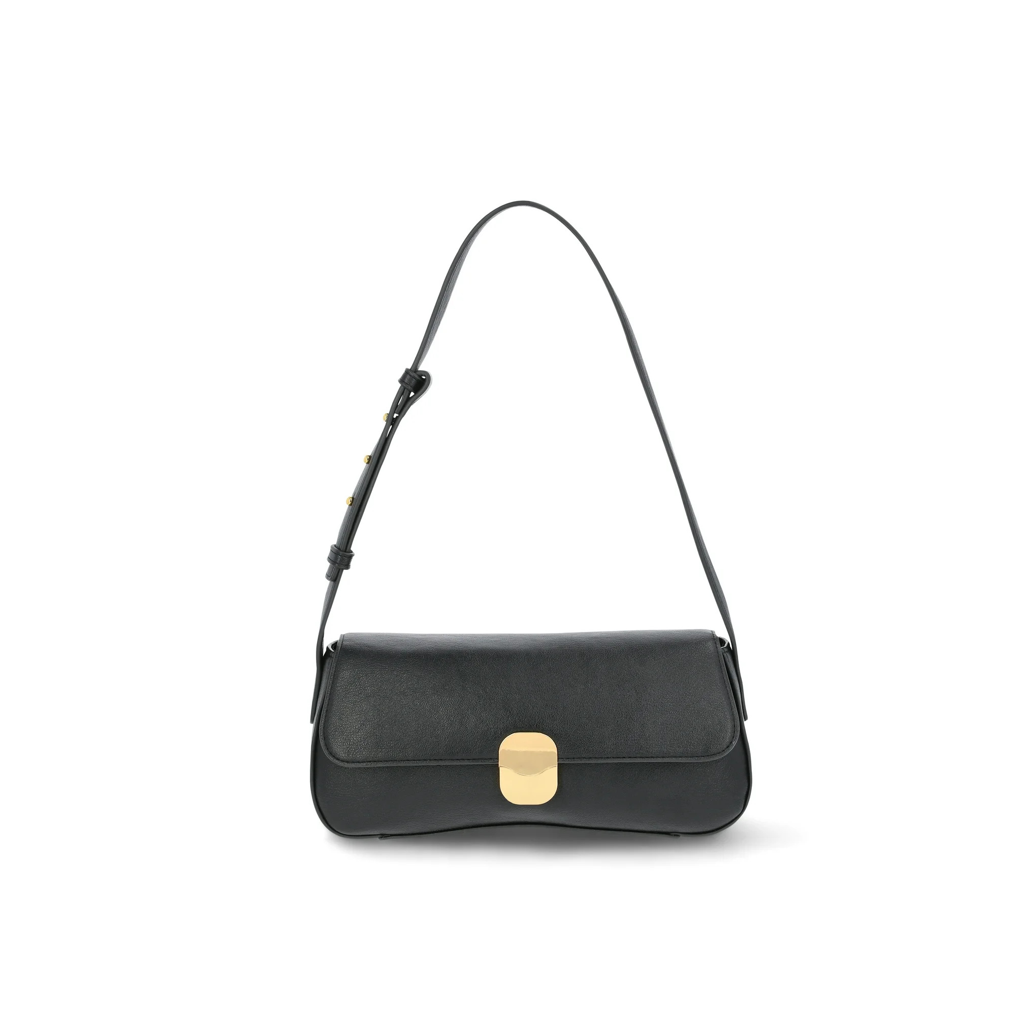 Time and Tru Women's Goldie Shoulder Bag, Black | Walmart (US)