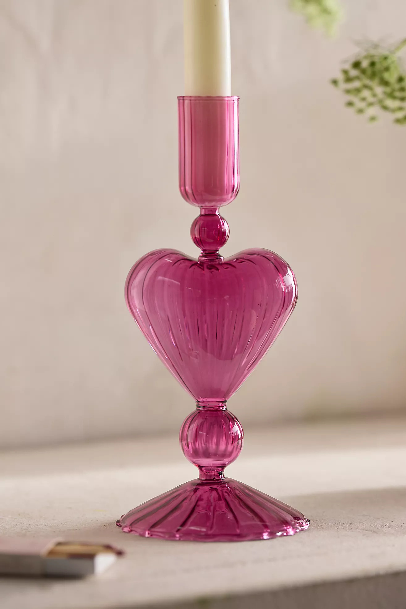 Glass Heart Taper Holder | Anthropologie (US)