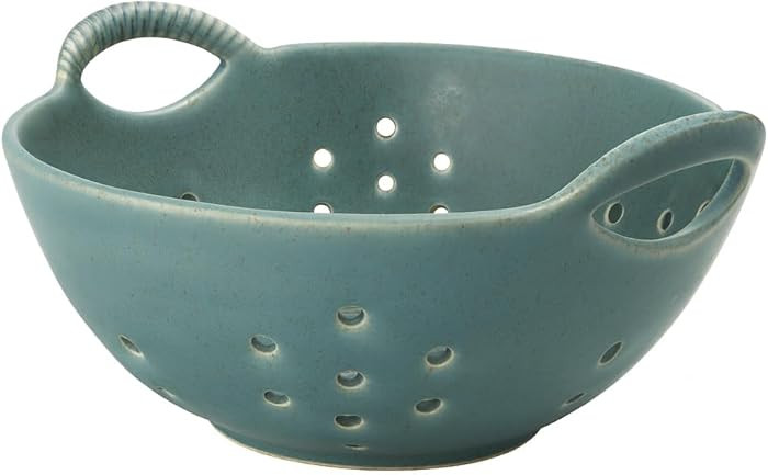 Matte Glaze Ceramic Berry Colander Bowl with Handles – 8.5" Handle-to-Handle × 8" Bowl Dia × ... | Amazon (US)