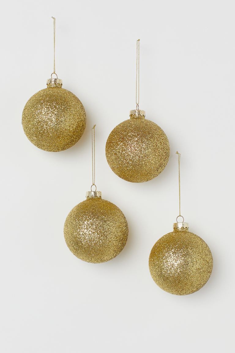 HM.com
		                     
		    
		
	
		
		    
		        4-pack Glittery Glass Christmas Or... | H&M (US + CA)