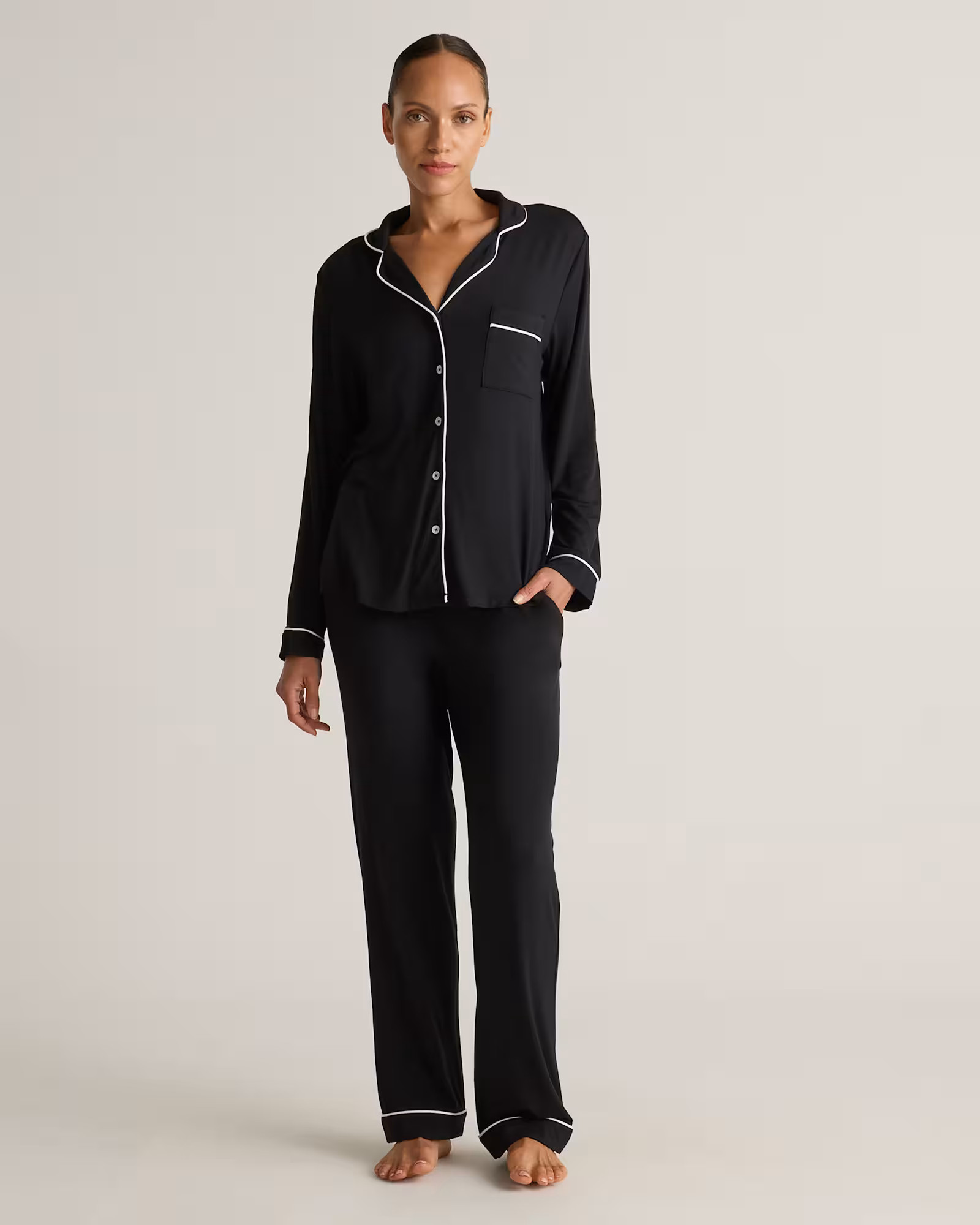 Bamboo Jersey Long Sleeve Pajama Set | Quince