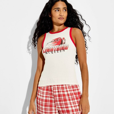 Women's Cars Graphic Tank Top - Cream S | Target