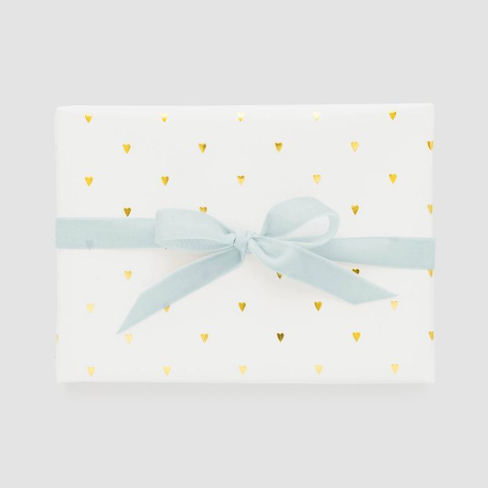 White with Gold Tiny Hearts Gift Wrap, Single Roll - Sugar Paper™ | Target