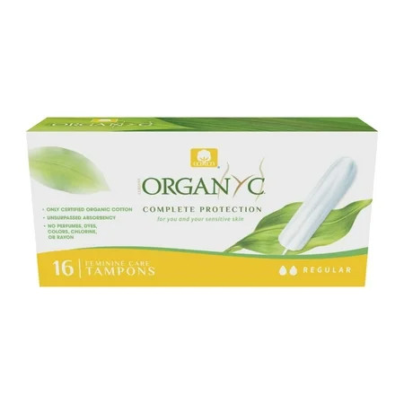 Organyc - 100% Certified CM31 Organic Cotton Tampons - No Applicator Free from Chlorine Perfumes Rayon and Chemicals - Normal Regular 16 Count (Pack of 1) (R00992) | Walmart (US)