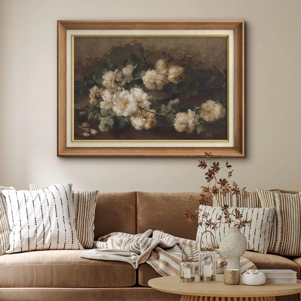 " Vintage Garden Flower, White Floral Botanical " | Wayfair North America