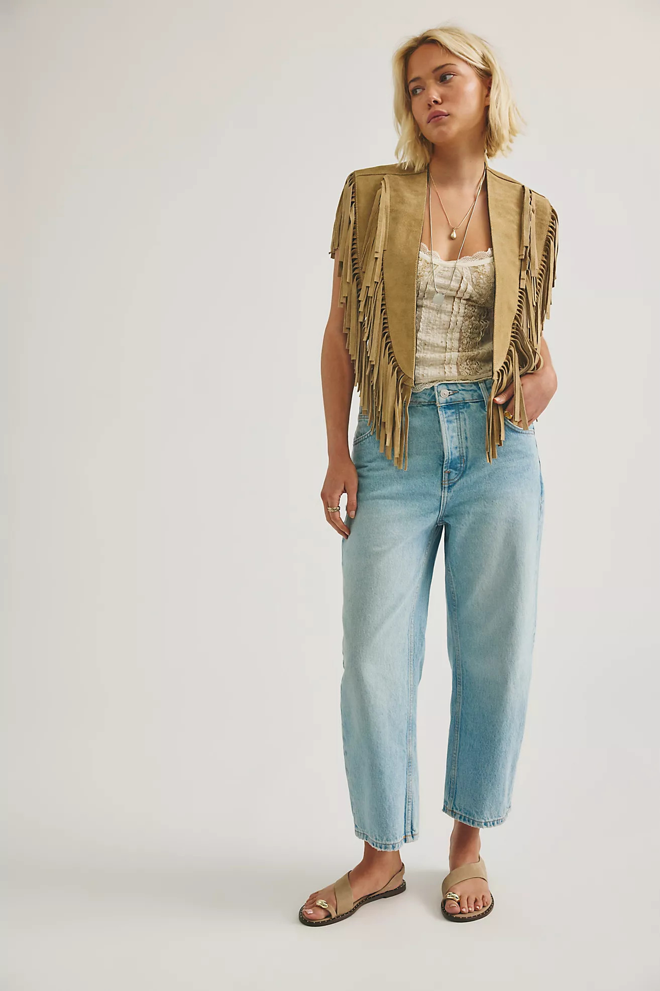 Understated Leather Wide Eyes Suede Fringe Collar | Free People (Global - UK&FR Excluded)