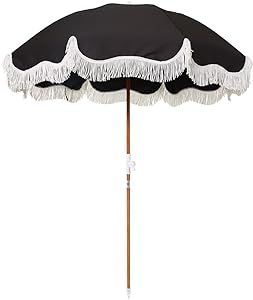 Business & Pleasure Co. Holiday Umbrella - Boho Beach Umbrella with Fringe - UPF 50+ Blocks 98% U... | Amazon (US)