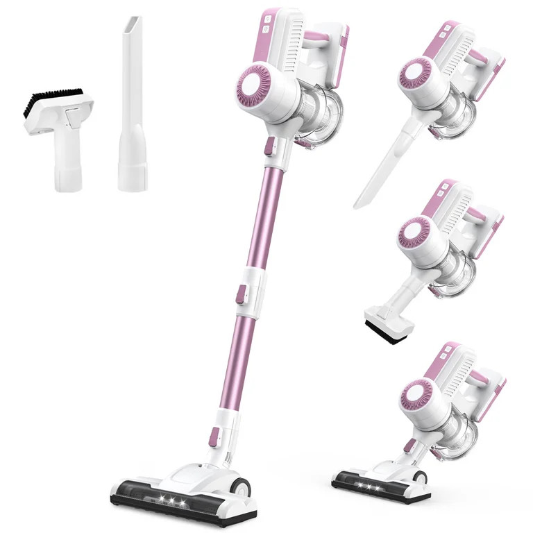 MOOSOO Cordless Vacuum Lightweight Stick Vacuum Cleaner for Carpet Hard Floor Pet Hair Home | Walmart (US)