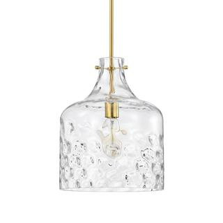 Daelan 12 in. 1-Light Indoor Brass Finish Pendant Light with Light Kit | The Home Depot