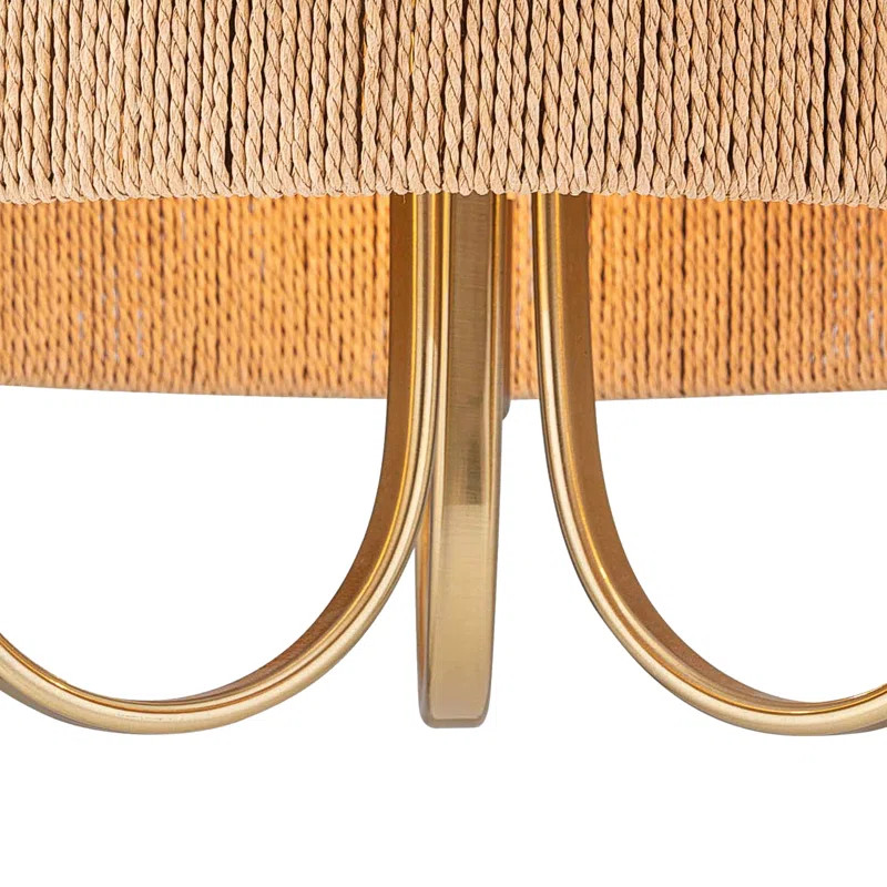 Stephane 3 - Light 17.71'' Shaded Drum Semi Flush Mount with Fabric Accents | Wayfair North America