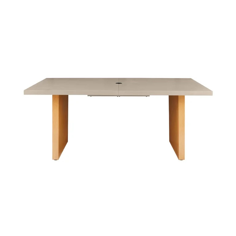 Better Homes & Gardens Vista Steel Metal Top Outdoor Dining Table, Boulder Metal Top with Teak Le... | Walmart (US)