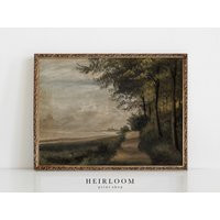 Vintage Landscape Print | Rustic Canvas Art Nature Mailed Art Prints Shaded Path | Etsy (US)