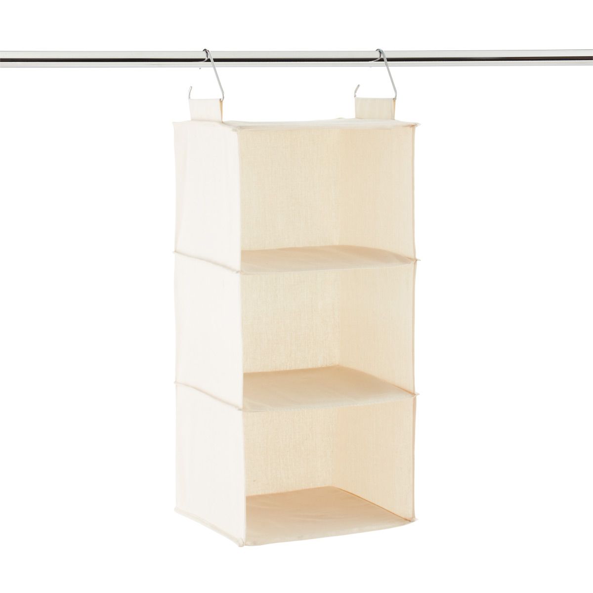 The Container Store 3-Compartment Hanging Closet Organizer Natural | The Container Store