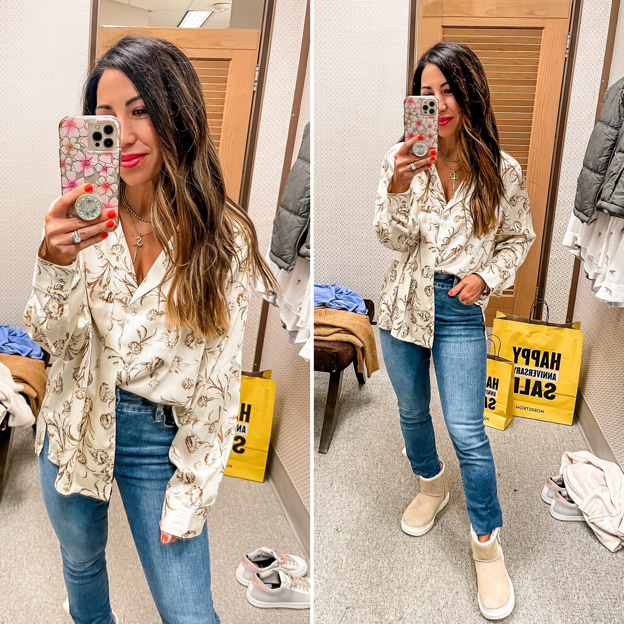 Nsale, Nordstrom anniversary dais. 
Top small 
Jeans tts 

#LTKsalealert #LTKxNSale