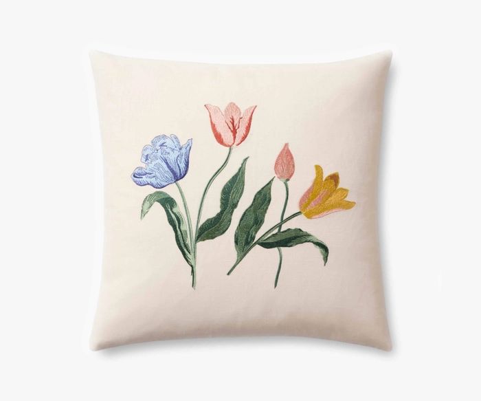 Tulips Embroidered Pillow | Rifle Paper Co.