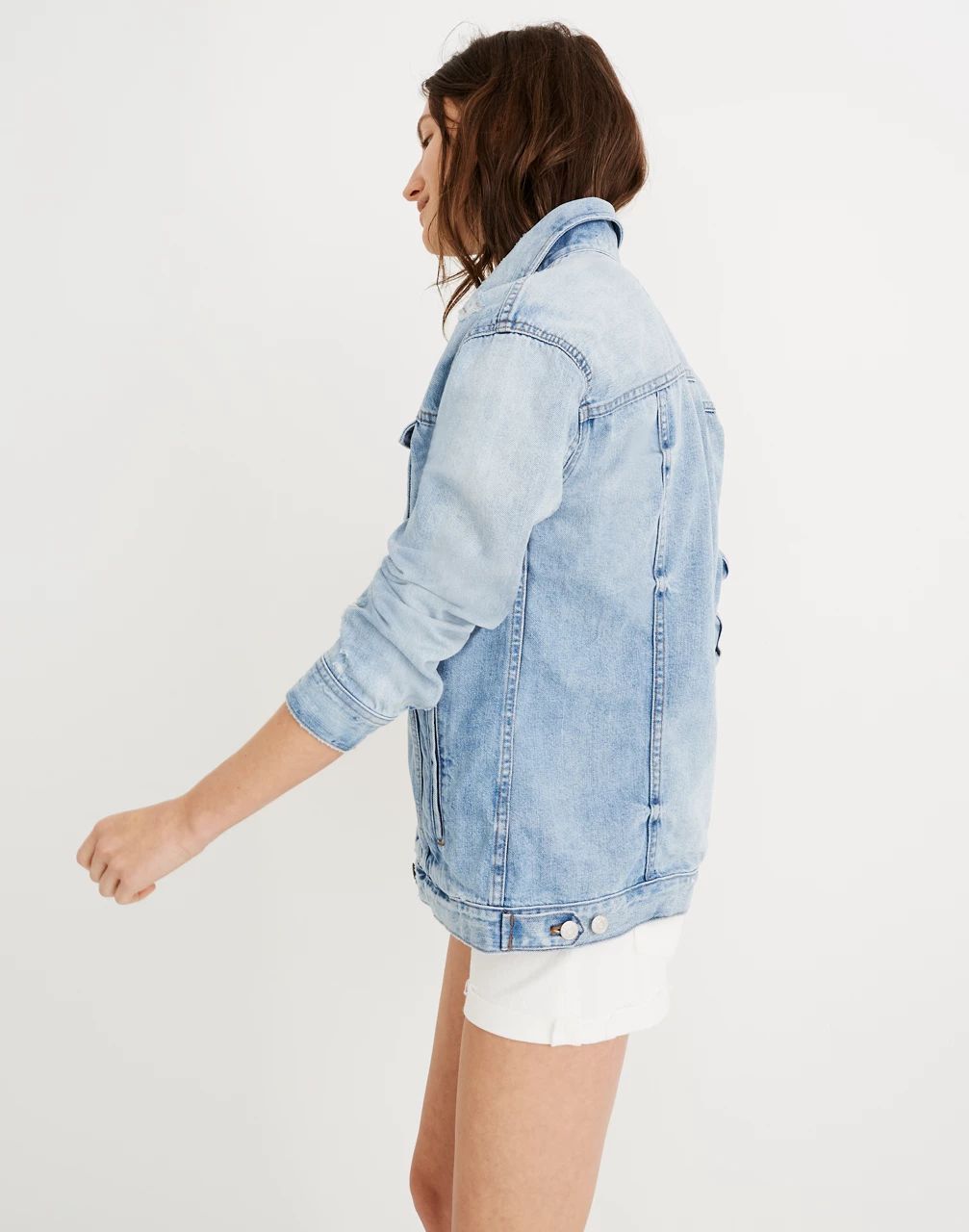 The Oversized Jean Jacket in Junction Wash: Distressed Edition | Madewell