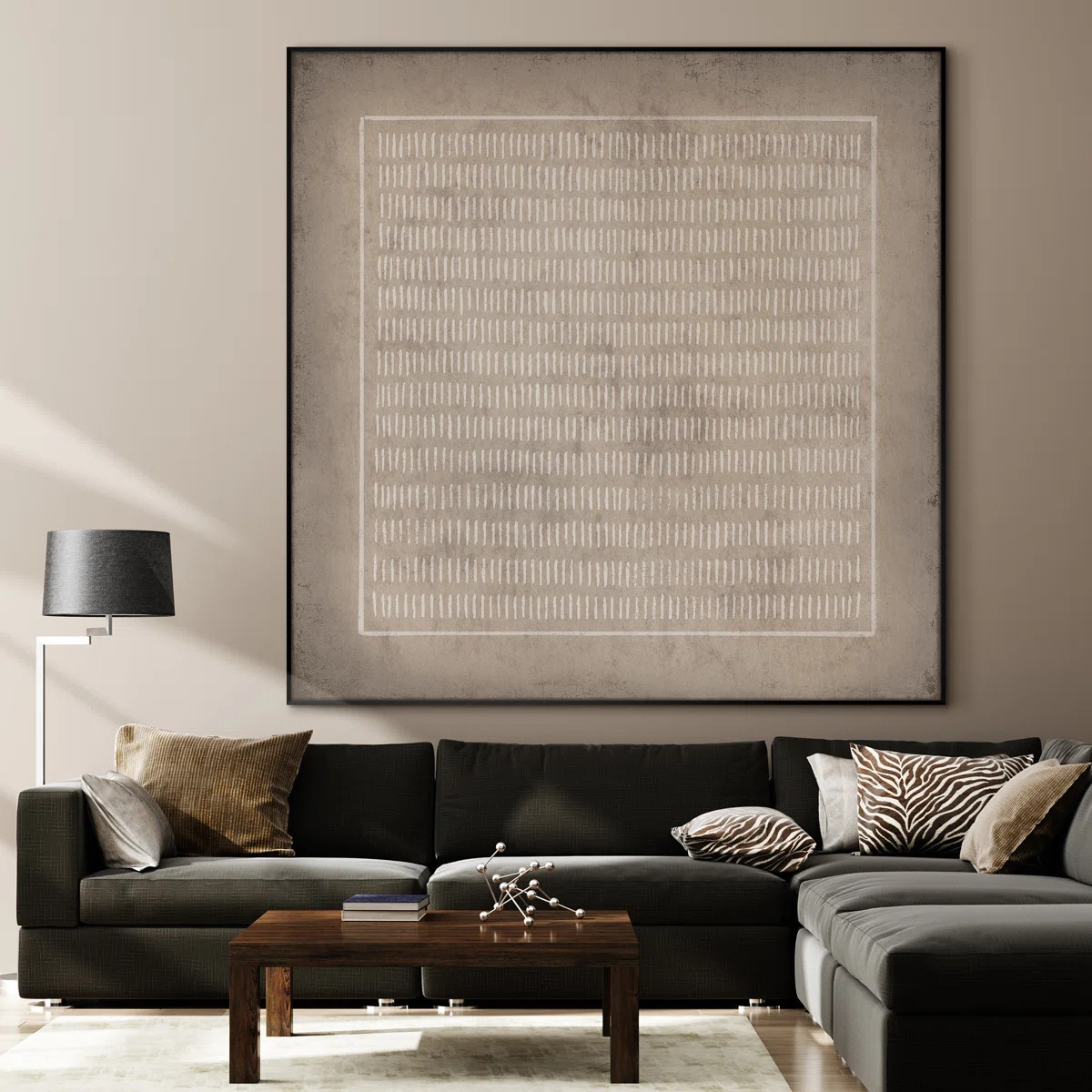 Extra Large Wall Art Fabric Print - Abstract Rustic Geometric Line Patter Illustrations Artwork D... | Wayfair North America