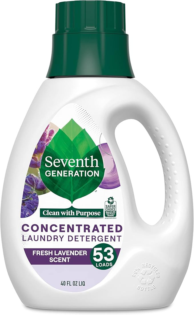 Seventh Generation Concentrated Laundry Detergent, Stain Fighting Formula, Fresh Lavender scent, ... | Amazon (US)