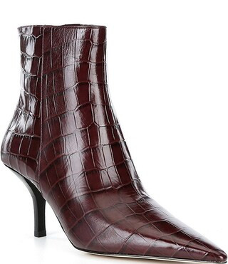 Selina Croco Embossed Leather Booties | Dillard's