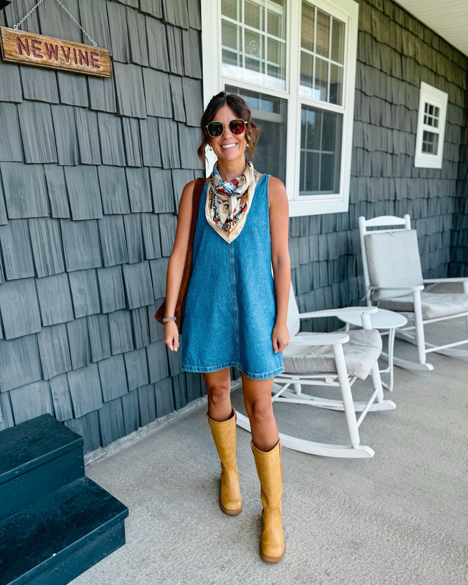 my denim dress is older form Gap, but linking similar. Wearing xs petite. My boots are size 6.

#LTKPetite #LTKSeasonal #LTKgrwm