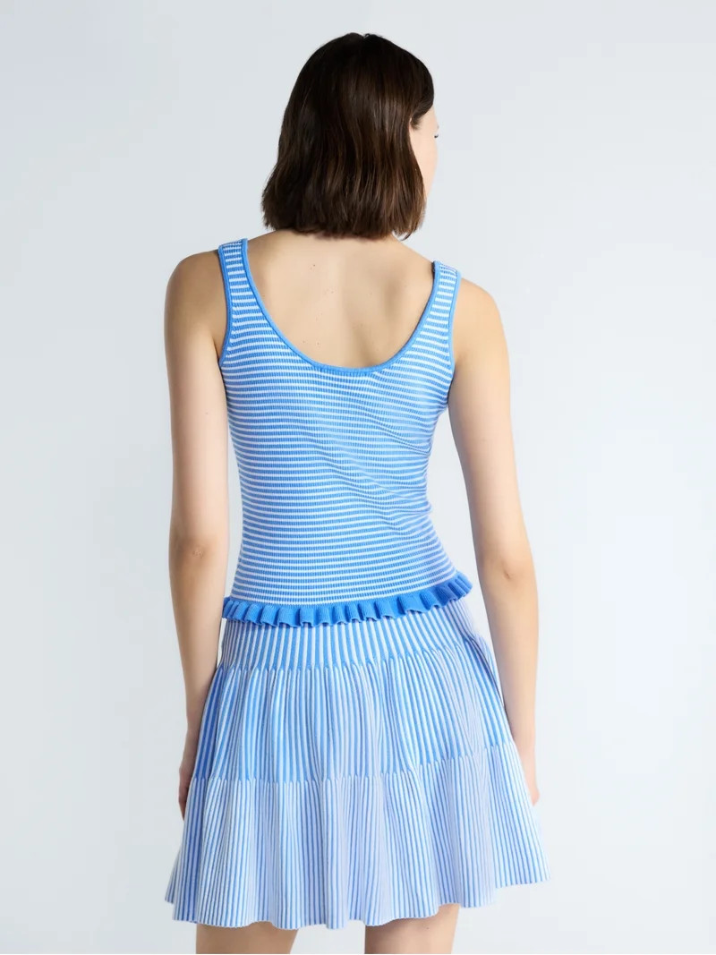 Free Assembly Women's and Women's Plus Ruffle Hem Knit Tank Top, Sizes XS-4X | Walmart (US)
