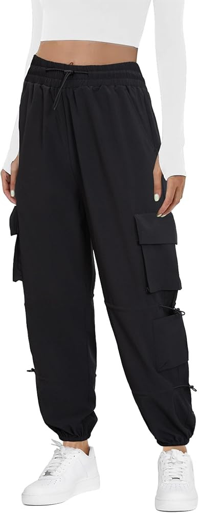 Women's Lightweight Cargo Pants Quick Dry Joggers with 6 Pockets Elastic Waist and Water-Resistan... | Amazon (US)