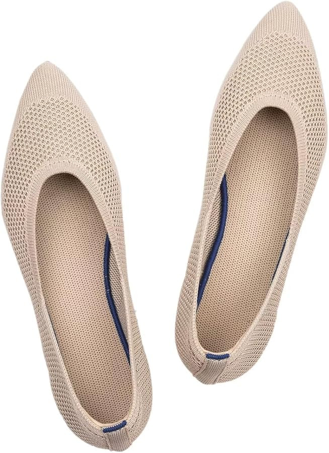 Frank Mully Womens Pointed Toe Flats Knit Dress Shoes Comfort Women Shoes Slip On Shoes for Woman... | Amazon (US)