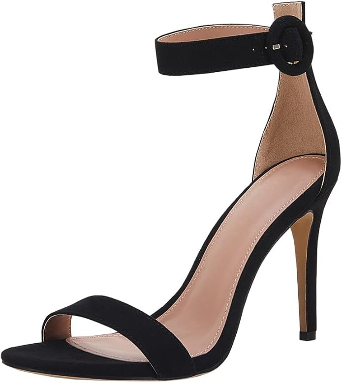 Women's High Stilettos Open Toe Ankle Strap Heels Evening Dress Wedding Bridal Buckle Heeled Pump... | Amazon (US)