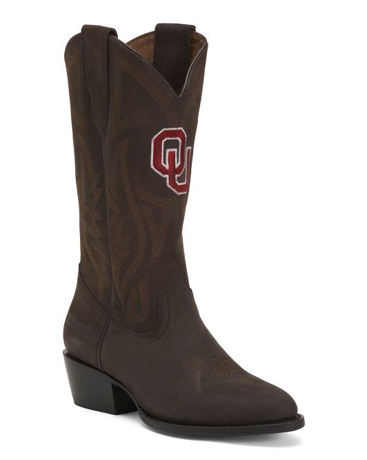 Made In Mexico Leather The University Of Oklahoma Western Boots | TJ Maxx