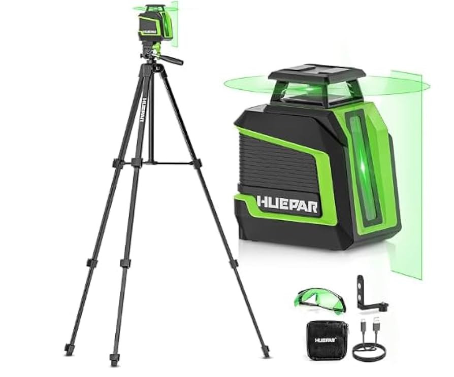 Huepar 360° Laser Level with Tripod 60in, 82Ft - 165Ft Self Leveling Laser Level with Pulse Mode... | Amazon (US)